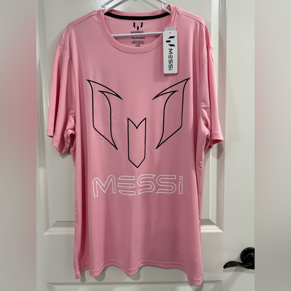 Messi Soccer Football T-Shirt Red, 2XL, Graphic Tee